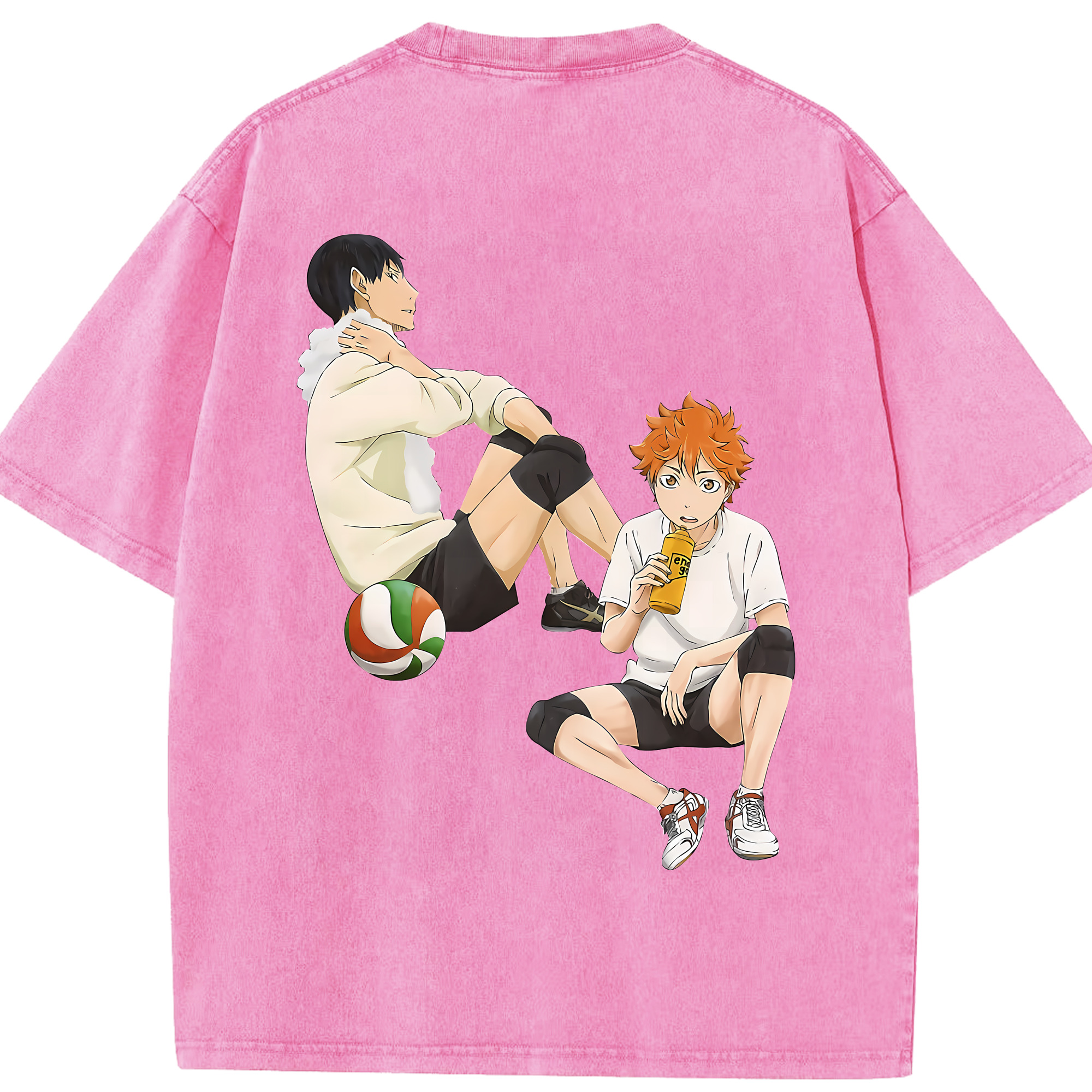 （画像用） ハイキュー!! Haikyu!! 綿100% ヴィンテージ風 半袖Tシャツ（背面プリント）